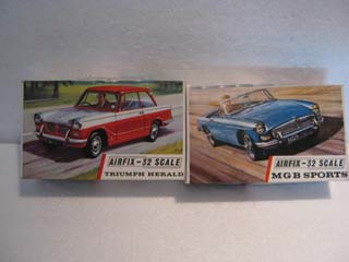 Airfix Model Kit - Triumph Herald Airfix 1/32 Scale and MGB Sports Airfix 1/32 Scale