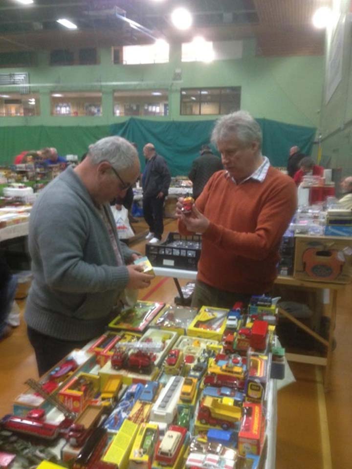 Grant and Paul looking at Toys at a Fayre