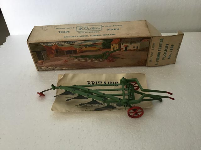 Britain’s Farm Furrow Tractor Plough No 138F - Aquitania Collectables