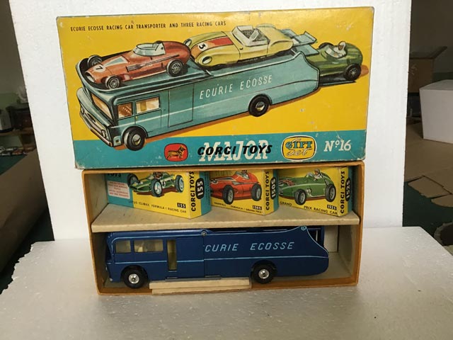 Corgi Toys Gift Set No 16 Ecurie Ecosse Racing Car Transporter and Three Racing Cars at Aquitania Collectables