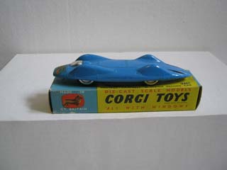 Corgi Toys 153A Proteus-Campbell Bluebird Record Car Blue Body, UK and US Flags on Nose