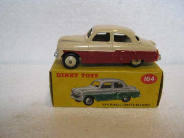 Dinky Toys 164 Vauxhall Cresta Saloon Maroon Lower Body, Cream Upper Body, Cream Hubs