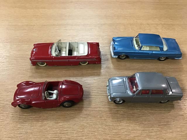 French Dinky Toys 24A Chrysler New Yorker 533 Mercedes Benz 300 SE 22-A Maserati Sports 2000 514 Alfa-Romeo Giulia 1600 TI at Aquitania Collectables