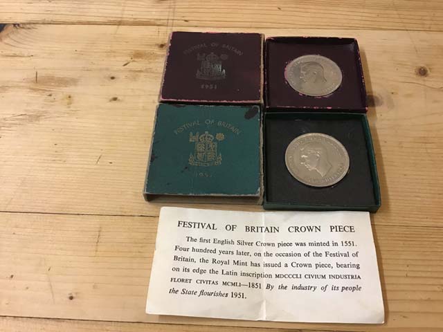 Festival Of Britain Crown Piece 1951 Five Shilling Coin at Aquitania Collectables