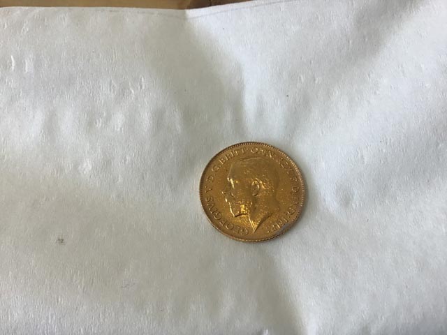 King George V 1915 Half Sovereign at Aquitania Collectables