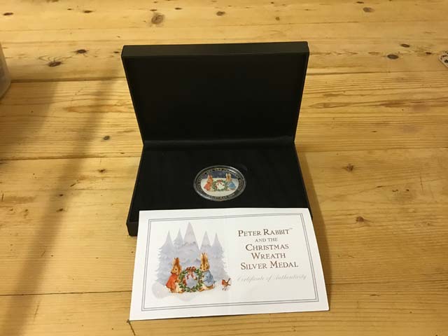 Peter Rabbit And The Christmas Wreath Silver Medal at Aquitania Collectables