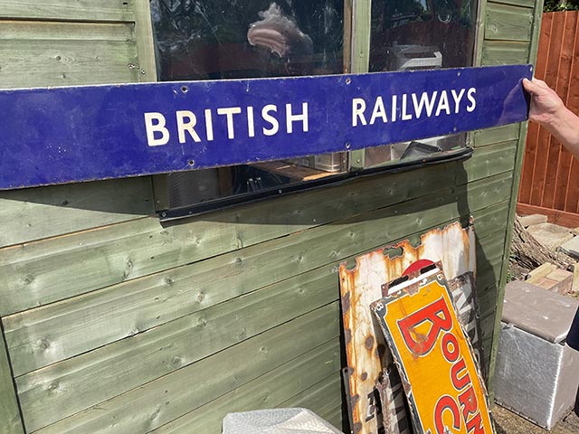 British Railways Blue Enamel Sign - Aquitania Collectables