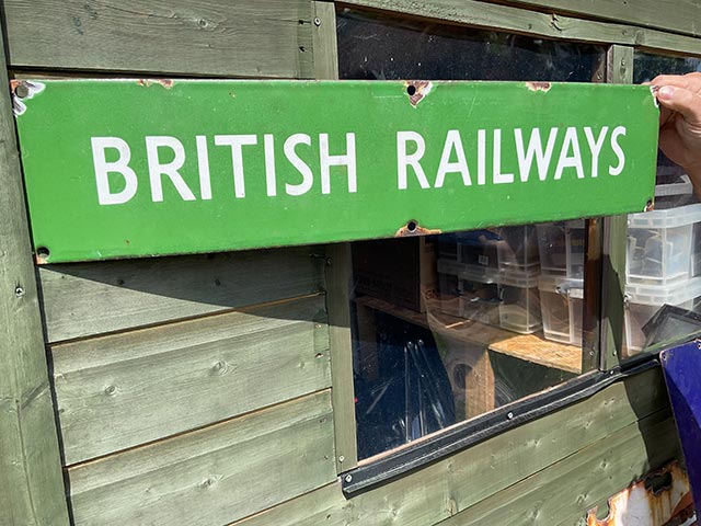 British Railways Green Enamel Sign - Aquitania Collectables
