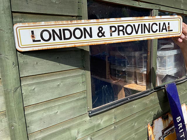 London amd Provincial Enamel Sign - Aquitania Collectables