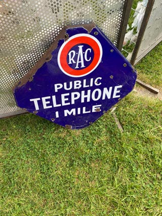 RAC Public Telephone 1 Mile Sign - Aquitania Collectables