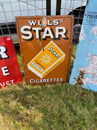 Wills Star Cigarettes Sign - Aquitania Collectables